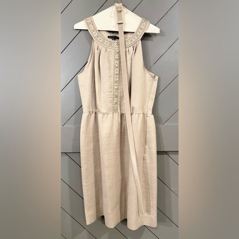 ANTONIO MELANI Cream Midi Dress with Sparkling Accents